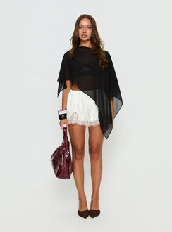 Mairelle Sheer Poncho Black
