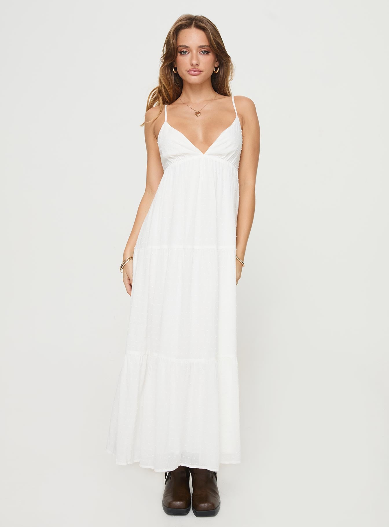 pokey maxi dress princess polly Pokey Maxi Dress Cream / Polka Dot