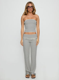 Ace Of Spades Strapless Set Navy / Grey Stripe