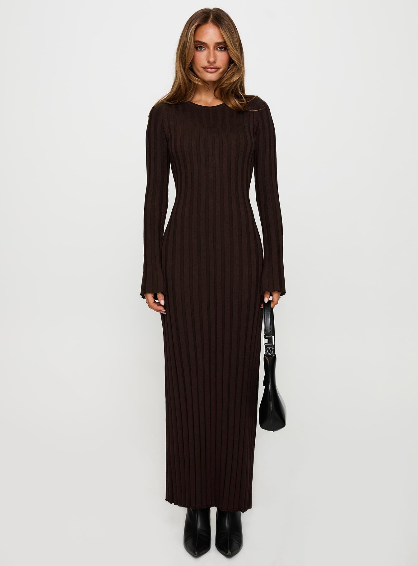 Vespa Long Sleeve Maxi Dress Brown | Princess Polly Vespa Long Sleeve Maxi Dress Brown | Princess Polly