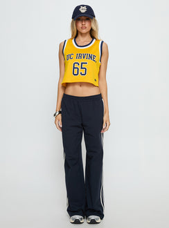 UC Irvine Cropped Basketball Jersey Tank Yellow