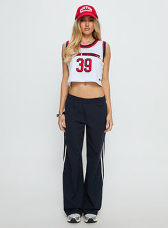 BU Cropped Basketball Jersey Tank White
