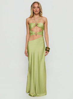 Morissa Strapless Cut Out Maxi Dress Green | Princess Polly Morissa Strapless Cut Out Maxi Dress Green | Princess Polly