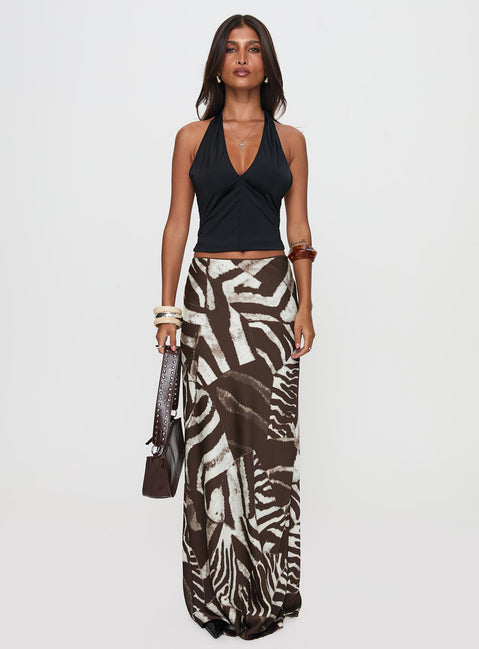   front view of model wearing Princess Polly Rowana Maxi Skirt Multi Maxi 