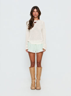 Rhubarb Lace Shorts Green Check