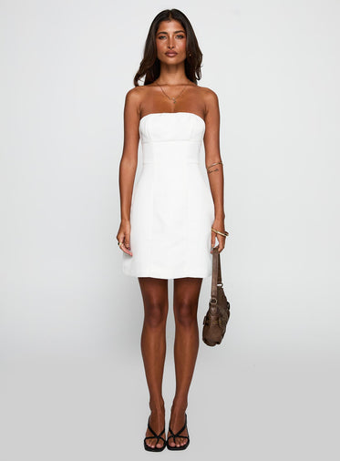 Gywneira Strapless Mini Dress White