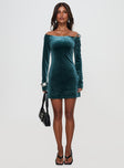 Intertwine Long Sleeve Mini Dress Forest Green