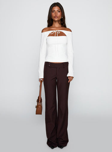 Nevah Long Sleeve Top White