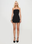 Runey Strapless Playsuit Black