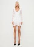 Nautia Lace Long Sleeve Romper White