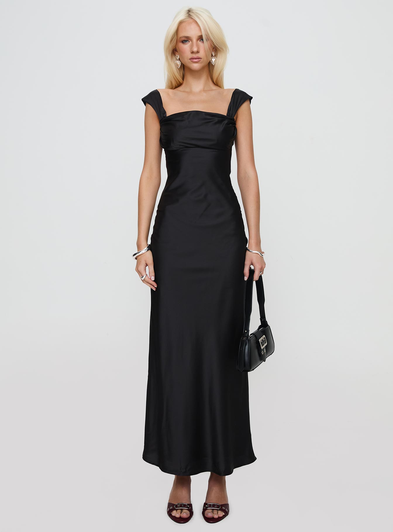Azura Off The Shoulder Maxi Dress Black | Princess Polly Azura Off The Shoulder Maxi Dress Black | Princess Polly