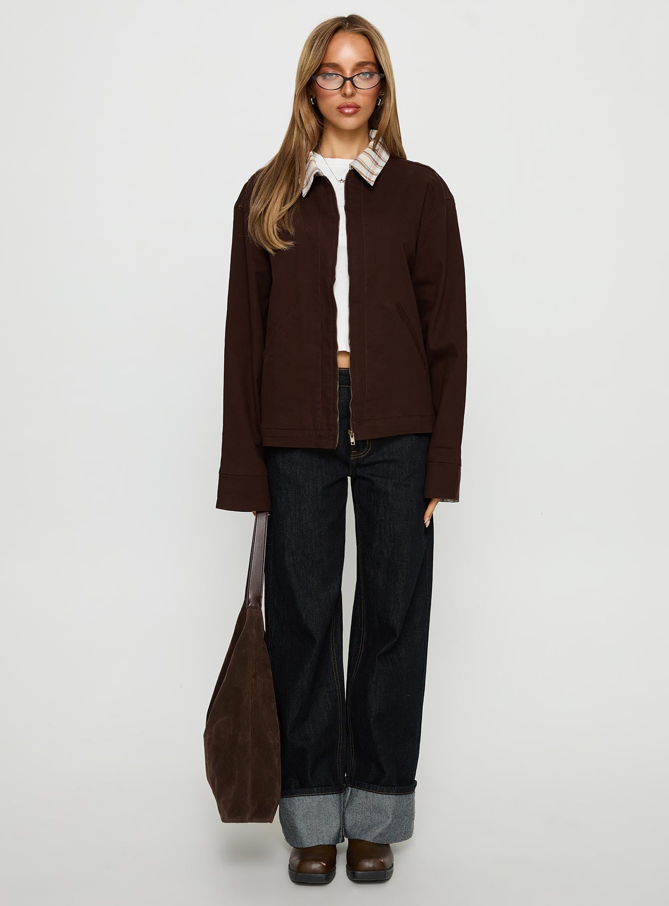 Soraia Workwear Jacket Brown | Princess Polly
