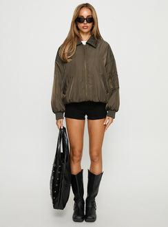 Say Less Bomber Jacket Khaki