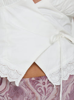 Jezmina Halter Wrap Top White
