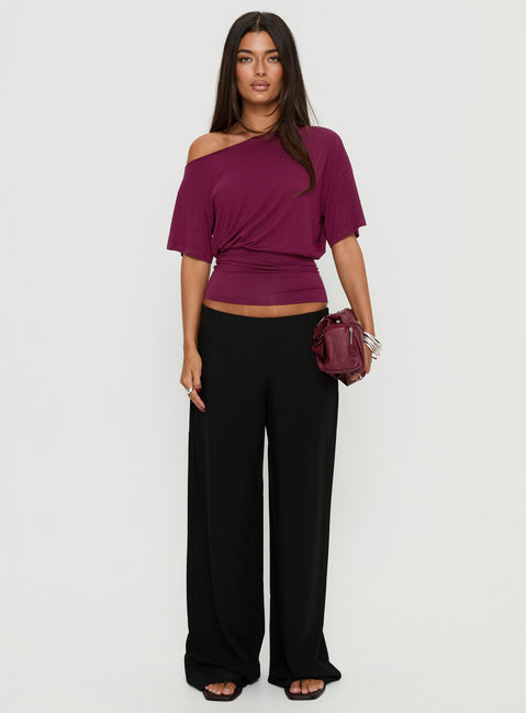 Khane Low Rise Wide Leg Pant Black Petite