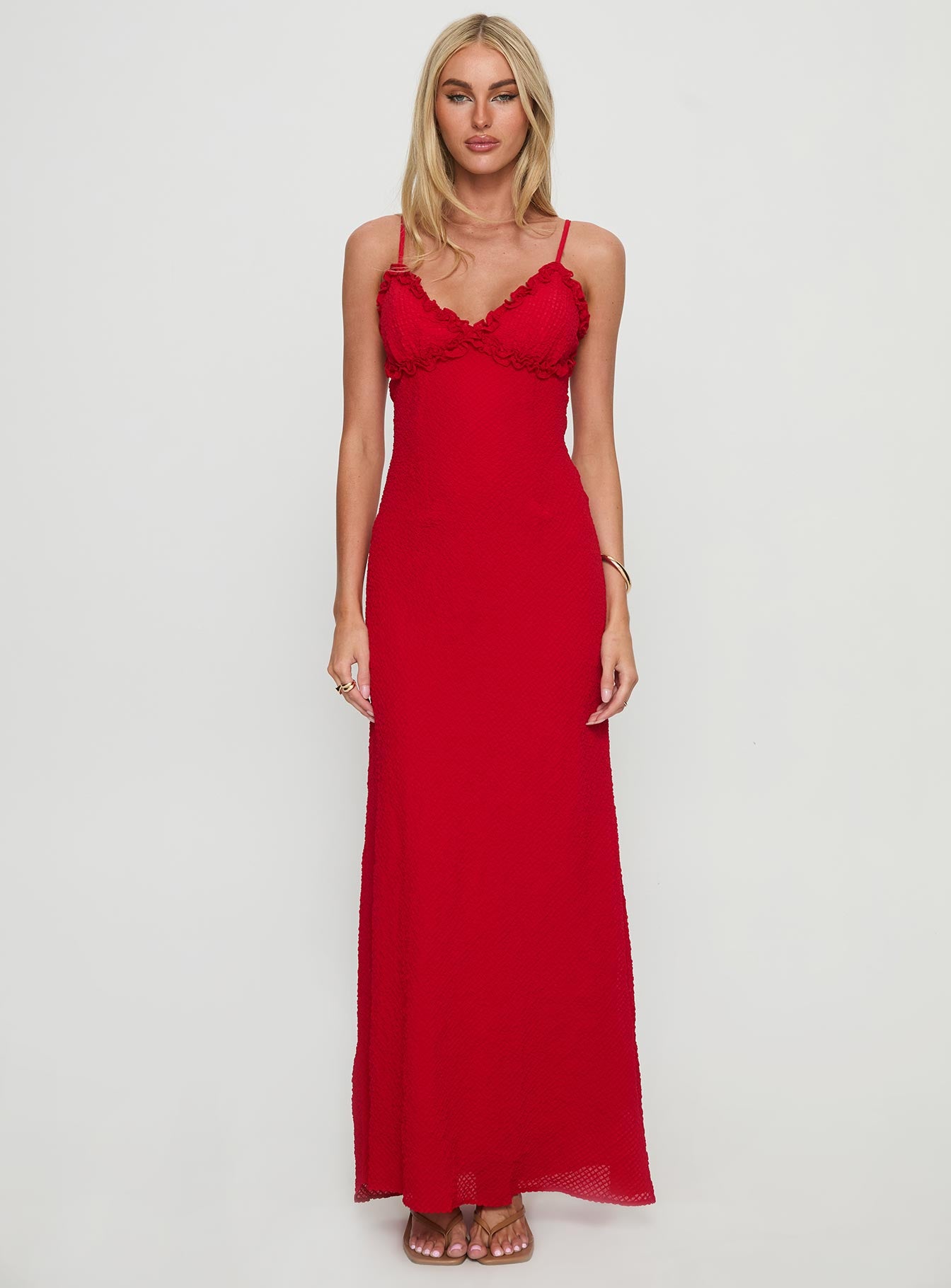 Willah Frill Trim Maxi Dress | Red | Womens Willah Frill Trim Maxi Dress | Red | Womens