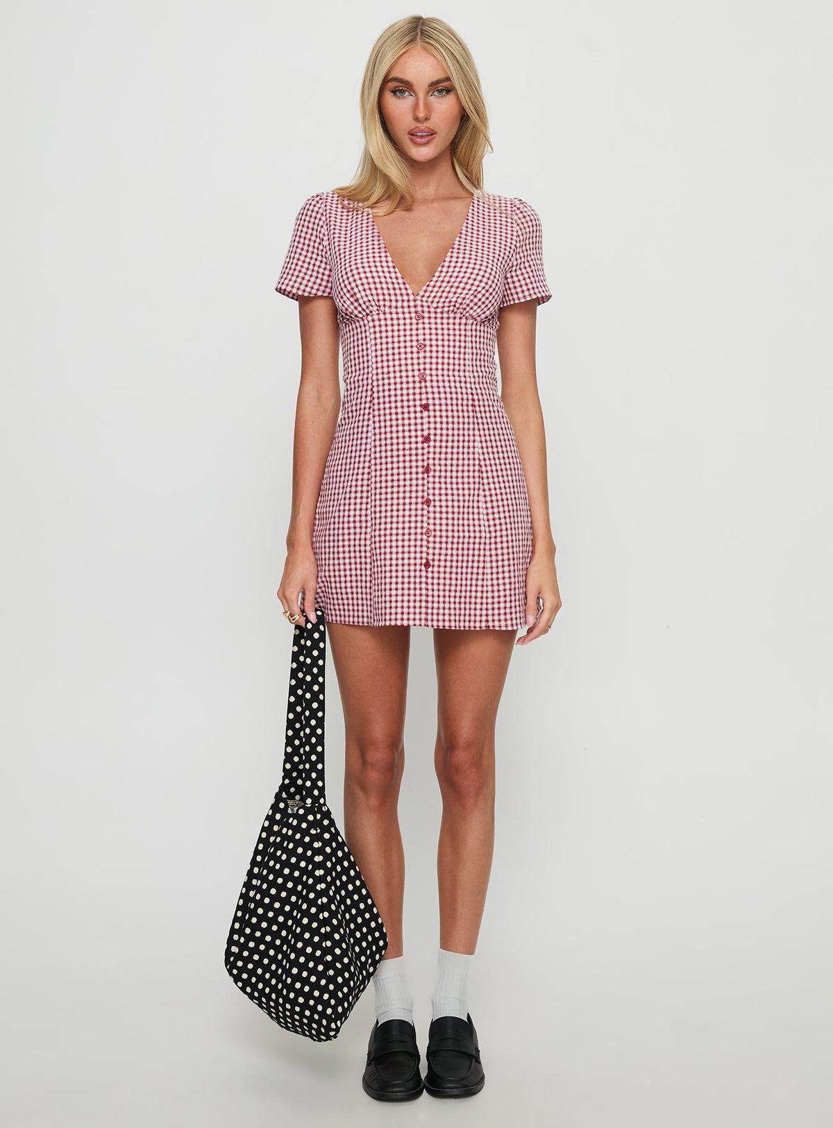 Loveliness Playsuit Red Check Petite
