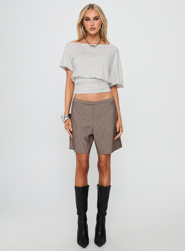 Ashlinn Off Shoulder Drapey Top Grey