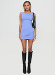 Knit mini dress High neckline, fixed shoulder straps, low back Good stretch, fully lined Princess Polly Lower Impact