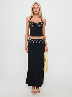 Norelle Halter Set Black Polka Dot