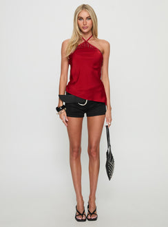 Rhody Bead Detail Arrowneck Top Wine