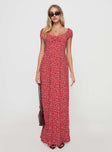 front view of model wearing Princess Polly Zeth Maxi Dress Multi Sweetheart Neckline 