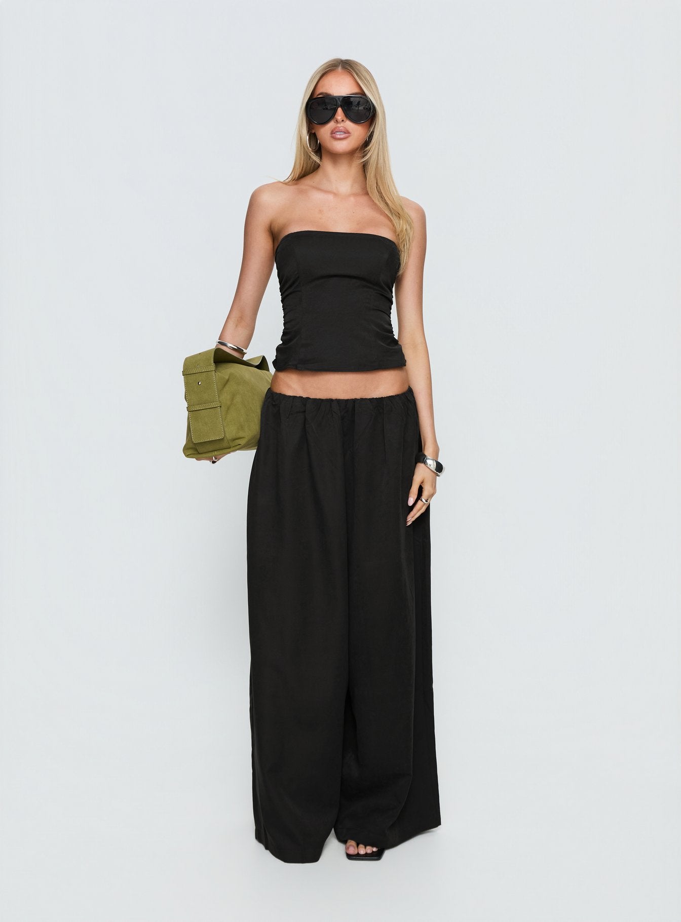  WIDE LEG PANTS ブラック Odara Wide Leg Pants Black | Princess Polly