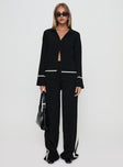 Kester Tie Front Knit Set Black