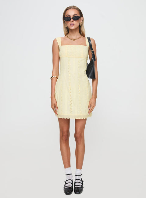 Allegro Mini Dress | Lemon | Womens Allegro Mini Dress | Lemon | Womens