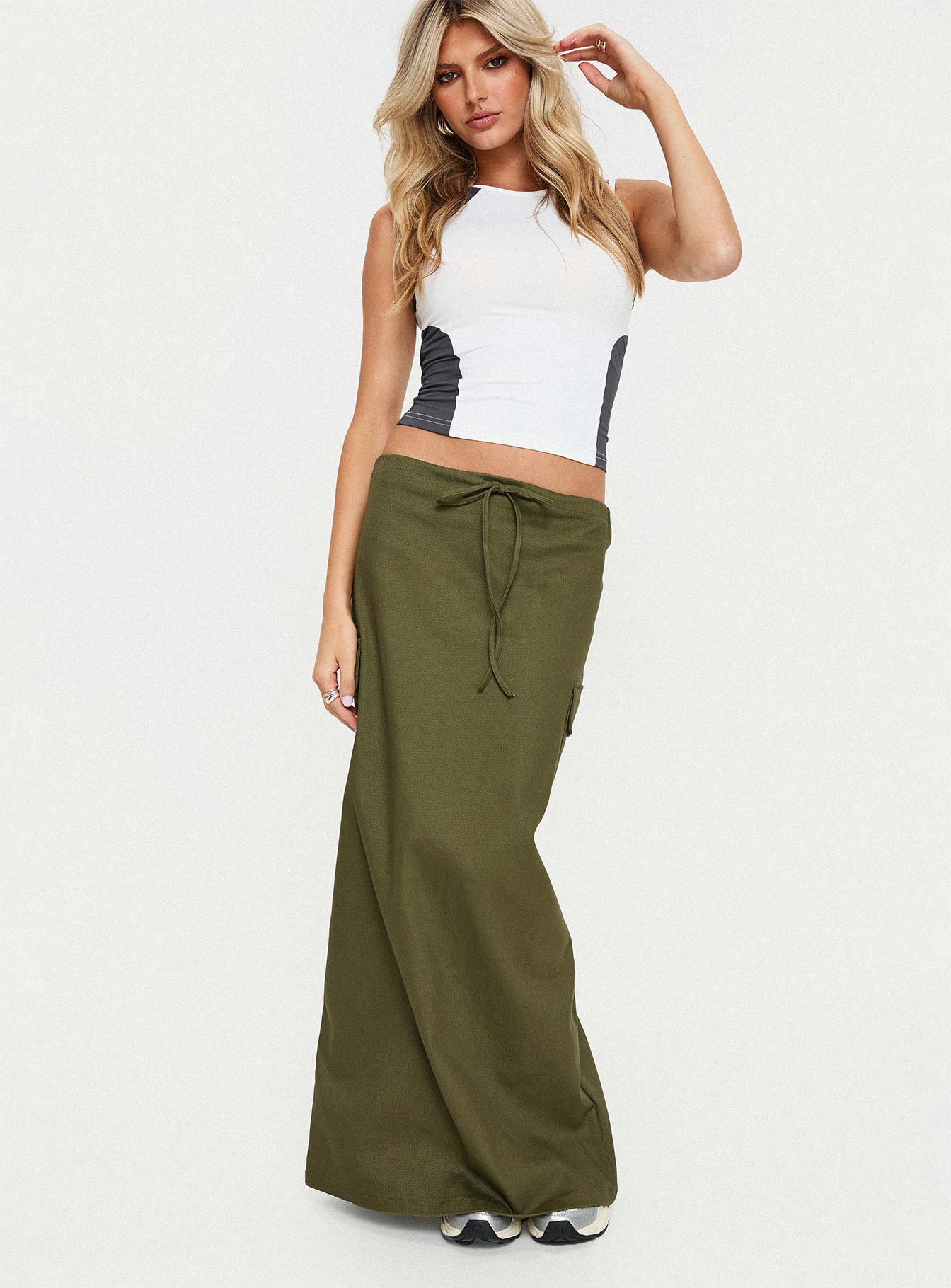 My girl maxi skirt olive