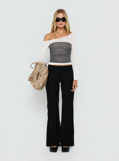 Jordanna Belted Straight Pants Black