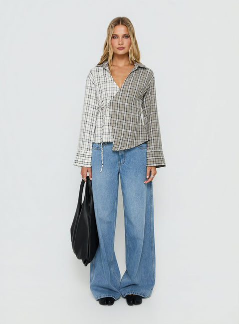 Rummie Long Sleeve Spliced Shirt Check