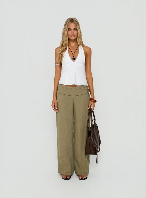 Claudiana Gathered Halter Top White