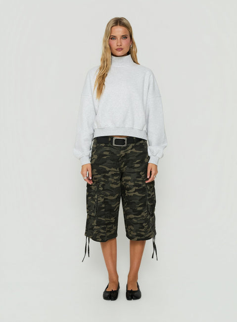 Anyya Funnel Neck Crew Jumper Grey Marle