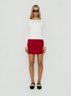 Theaya Sheer Layered Long Sleeve Top White