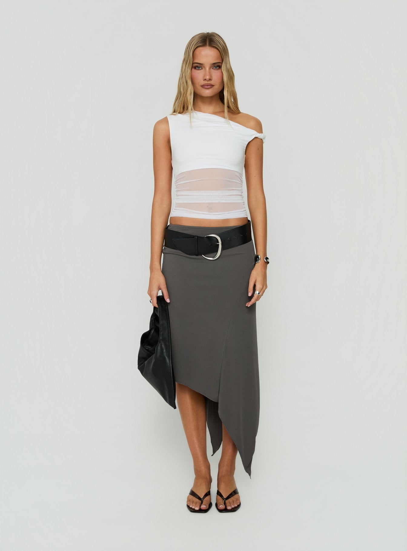 Dawn Light Off Shoulder Draped Top White