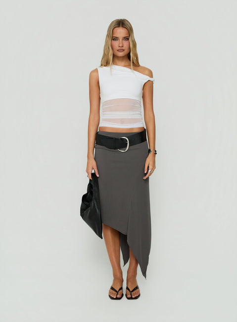 Dawn Light Off Shoulder Draped Top White