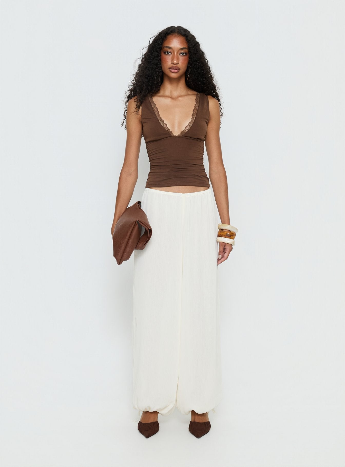 【新品】LEINWANDE High-rise Balloon Trousers Moondancer Balloon Pants Cream | Princess Polly