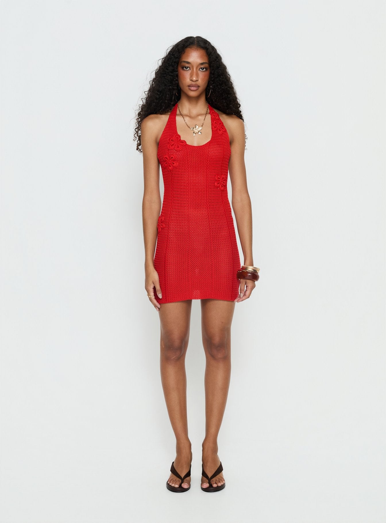 Lior Knit Scoop Halter Mini Dress XS | S | Red | Womens | Princess Polly Lower Impact Lior Knit Scoop Halter Mini Dress XS | S | Red | Womens | Princess Polly Lower Impact