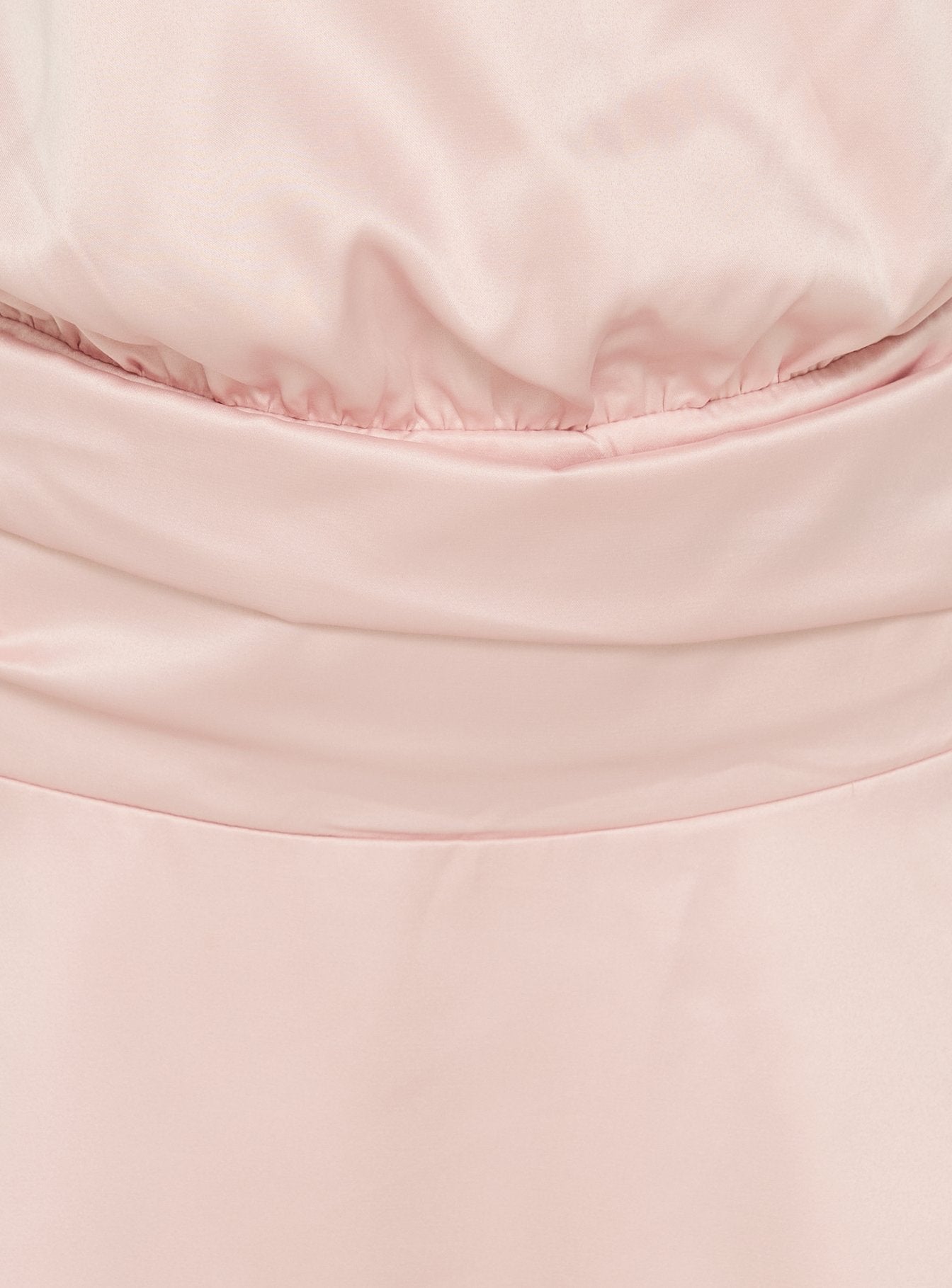 Sparkler Arrowneck Ruched Satin Mini Dress Pink