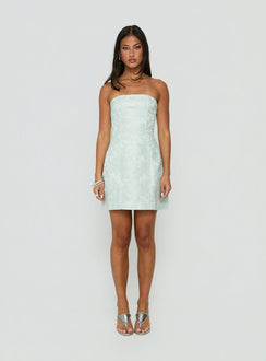 Heaven Sent Strapless Mini Dress Mint