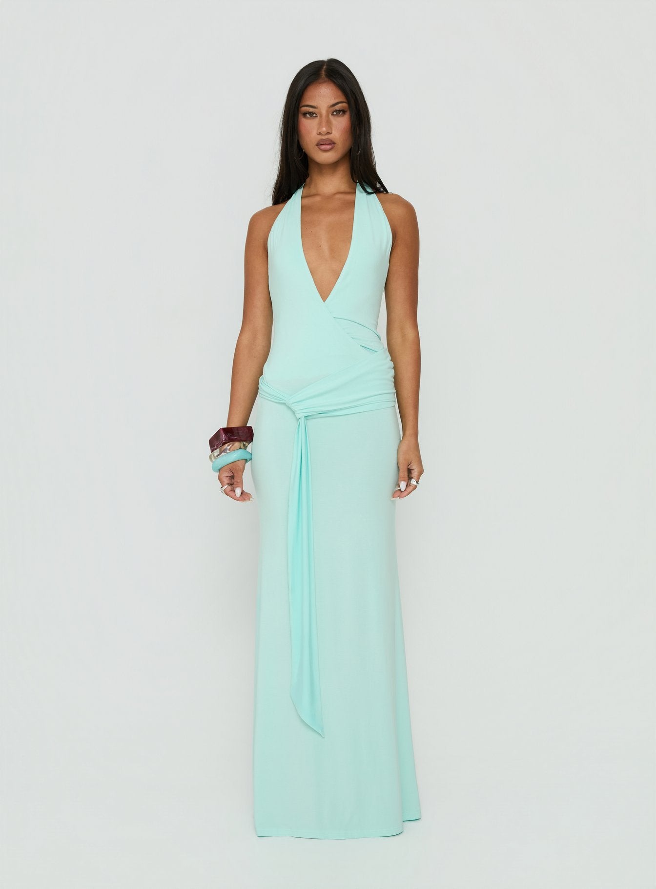 maxi dress a line So Major Draped A-Line / Blue White A-line Short Graduation line Maxi Linen Dress one shoulder prom dresses Color:Cherry Red