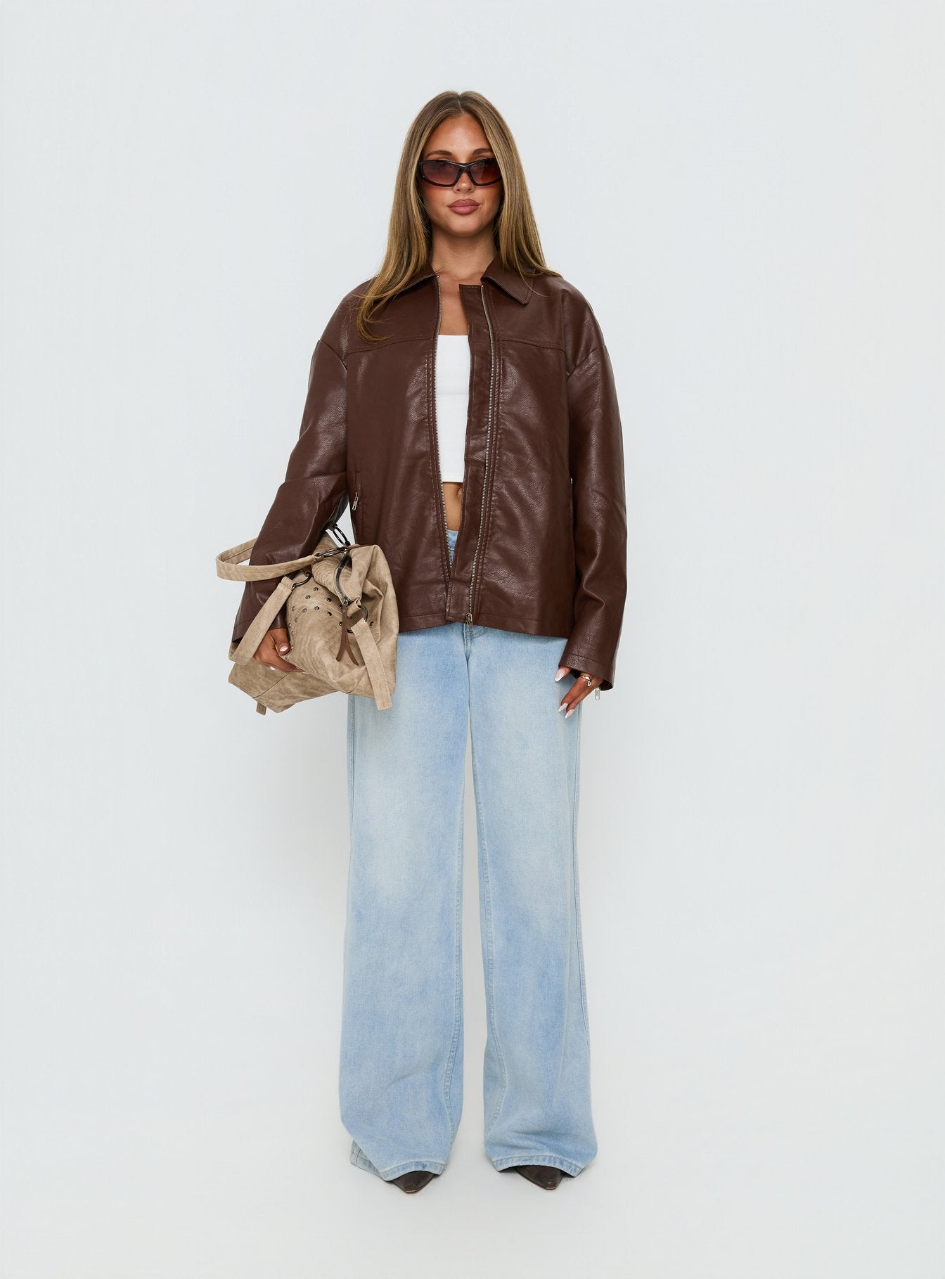Napoleon Faux Leather Jacket Dark Brown | Princess Polly