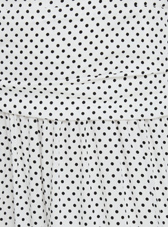 Millen Gathered Waist Halter Maxi Dress White Polka Dot
