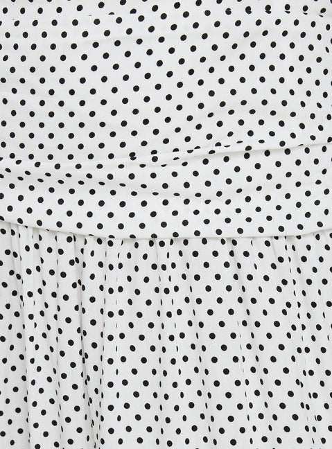 Millen Gathered Waist Halter Maxi Dress White Polka Dot