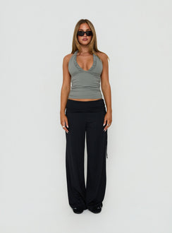 Daily Define Ruched Tie Side Pants Black