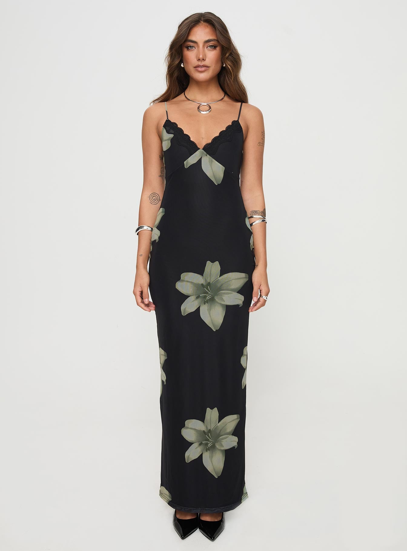 Stardrop Maxi Dress Black Floral | Princess Polly