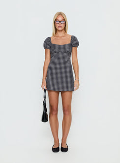 Sorynna Short Sleeve Playsuit Navy Check