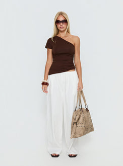 Lunea Concealed Waistband Pants White Petite