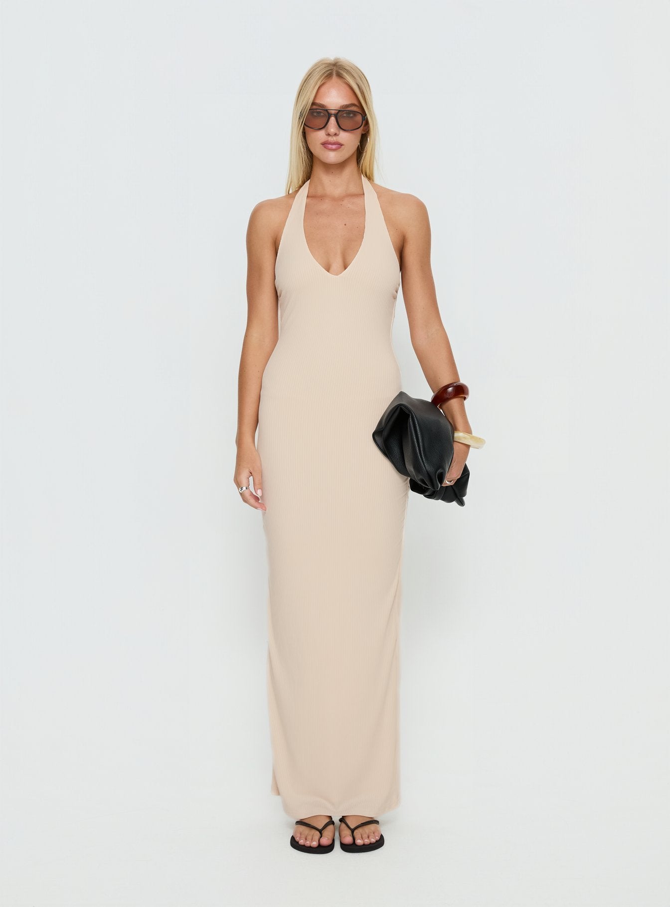 Sakiri Halter Maxi Dress | Cream | Womens